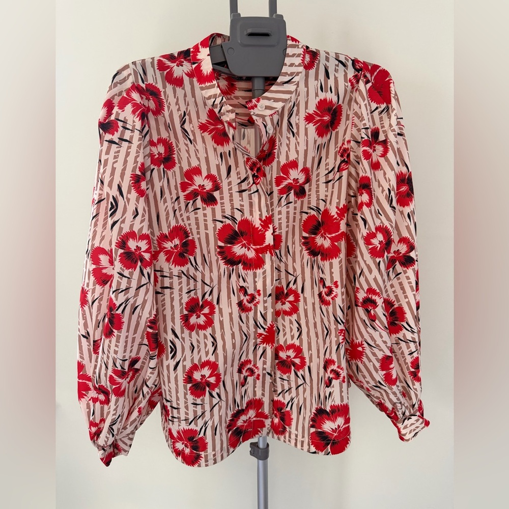 Essentiel Antwerp Floral Red and Black Blouse